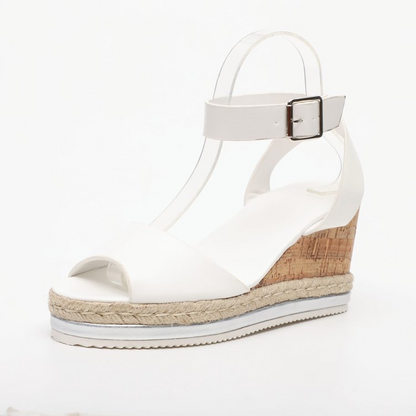 Sandale compensée à boucle