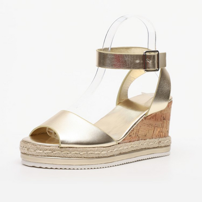 Sandale compensée à boucle